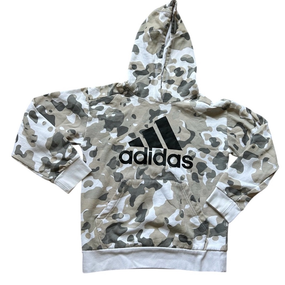 adidas Kids Camo Hoodie - Neutral Beige/Gray size 10/12